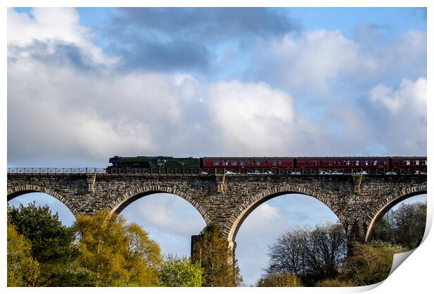 Flying Scotsman over Liskeard viaduct Print by Oxon Images