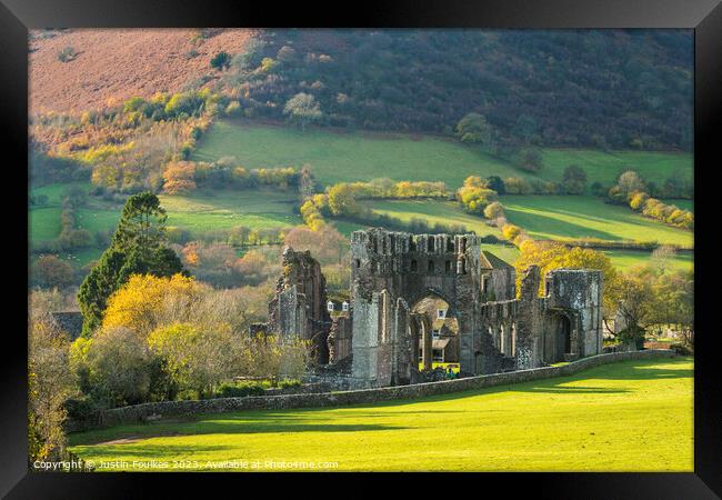 Llanthony Priory, Black Mountains, Monmouthshire,  Framed Print by Justin Foulkes