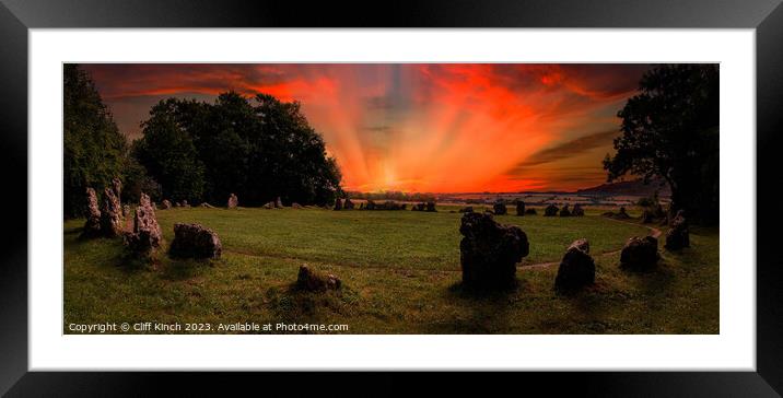 Enigmatic Solstice Scene Framed Mounted Print by Cliff Kinch