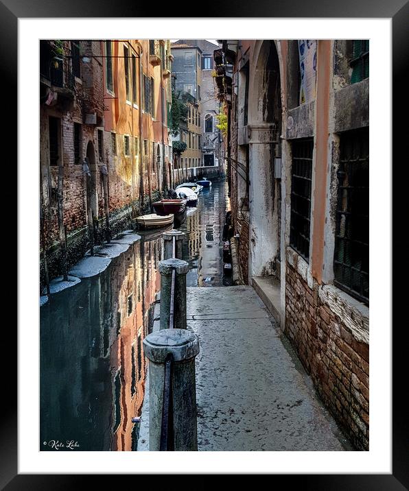 Rustic Venetian Canal Framed Mounted Print by Kate Lake