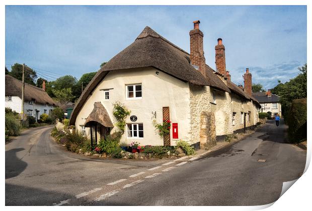 Tranquil Thatched Cottage in Branscombe Print by Rob Lester
