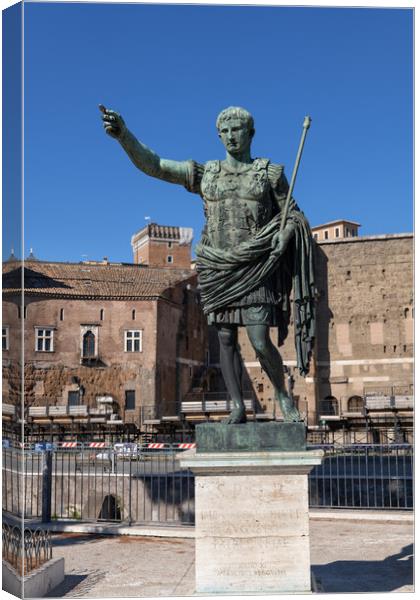 Roman Emperor Caesar Augustus Statue In Rome Canvas Print by Artur Bogacki