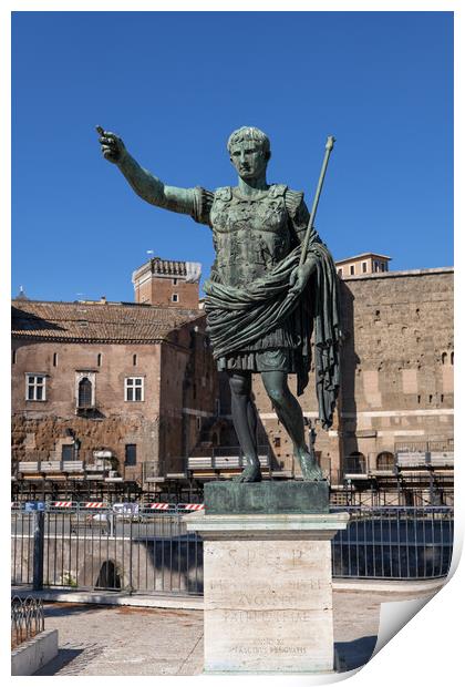 Roman Emperor Caesar Augustus Statue In Rome Print by Artur Bogacki