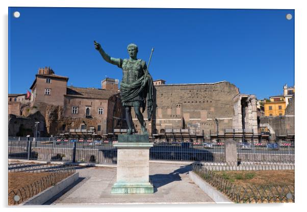 Roman Emperor Caesar Augustus Statue In Rome Acrylic by Artur Bogacki