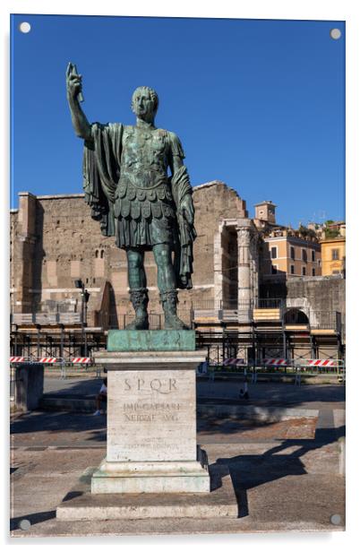Roman Emperor Nerva Statue In Rome Acrylic by Artur Bogacki