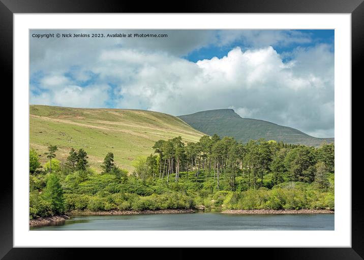 Pen y Fan and Reservoir Brecon Beacons in May  Framed Mounted Print by Nick Jenkins