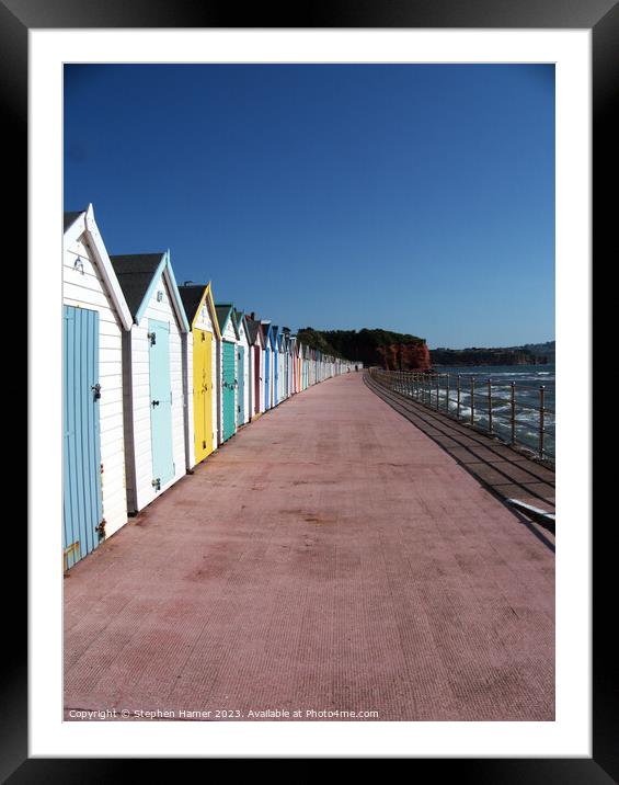 Parade of Beach Huts Framed Mounted Print by Stephen Hamer