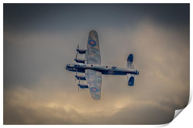 Lancaster Bomber turns back towards  Print by Jonny Gios