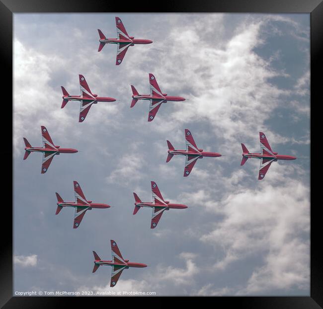 Dazzling Red Arrows Display Framed Print by Tom McPherson