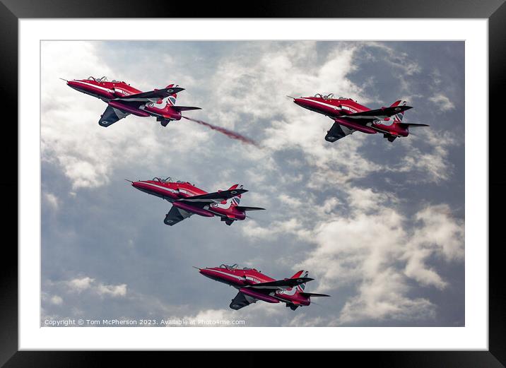 Spectacular Red Arrows Flypast Framed Mounted Print by Tom McPherson
