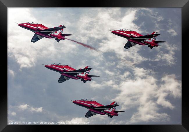 Spectacular Red Arrows Flypast Framed Print by Tom McPherson