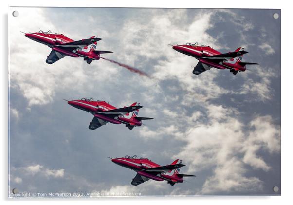 Spectacular Red Arrows Flypast Acrylic by Tom McPherson