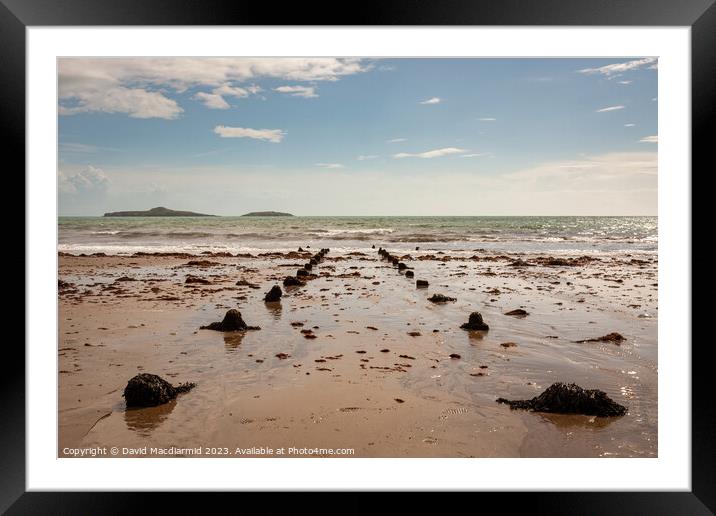Aberdaron Beach Framed Mounted Print by David Macdiarmid