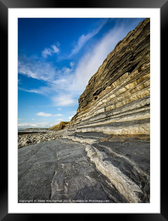Welsh Slate Cliffs Framed Mounted Print by David Macdiarmid