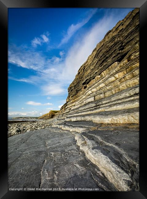 Welsh Slate Cliffs Framed Print by David Macdiarmid