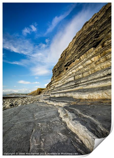 Welsh Slate Cliffs Print by David Macdiarmid