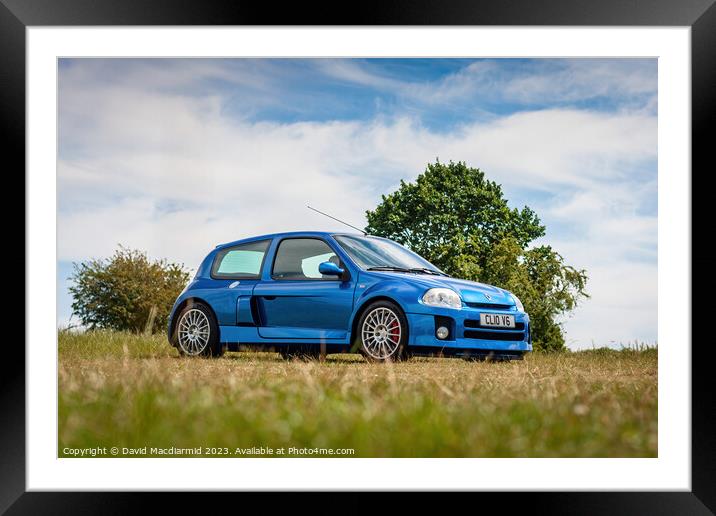 Renault Clio V6 Framed Mounted Print by David Macdiarmid