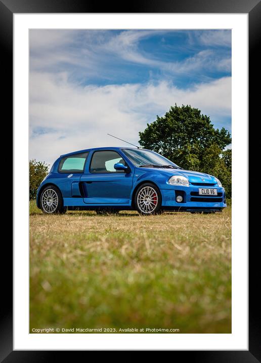 Renault Clio V6 Framed Mounted Print by David Macdiarmid