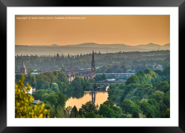 Perth in the evening light  Framed Mounted Print by Navin Mistry
