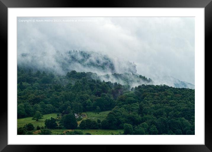 Mist over Kinnoull Hill Framed Mounted Print by Navin Mistry
