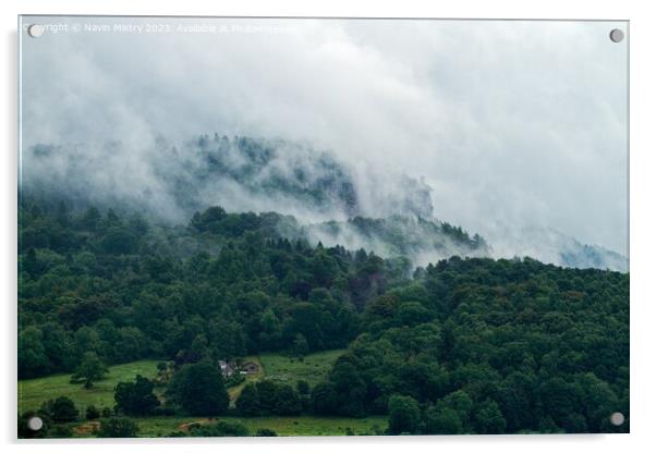 Mist over Kinnoull Hill Acrylic by Navin Mistry