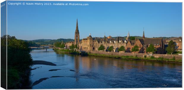 A Panorama of Perth and the River Tay Canvas Print by Navin Mistry