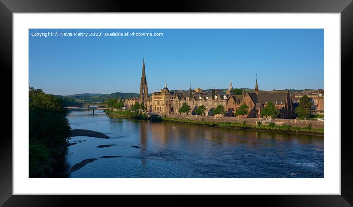 A Panorama of Perth and the River Tay Framed Mounted Print by Navin Mistry
