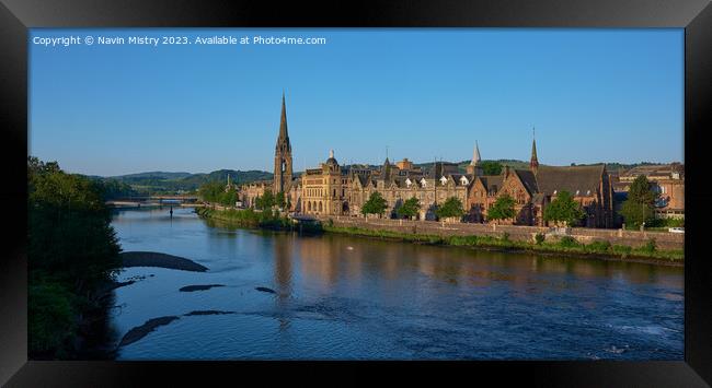A Panorama of Perth and the River Tay Framed Print by Navin Mistry