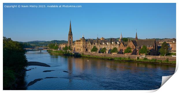 A Panorama of Perth and the River Tay Print by Navin Mistry