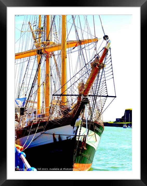 Graceful Tall Ship Framed Mounted Print by john hill