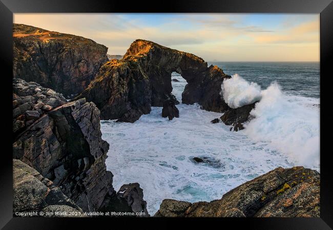 Stac a' Phris Sunrise Framed Print by Jim Monk