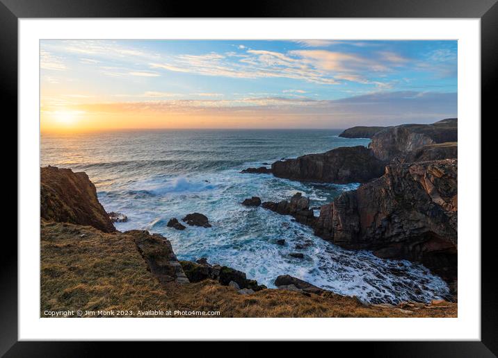 Mangersta sunset, Isle of Lewis Framed Mounted Print by Jim Monk