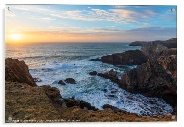 Mangersta sunset, Isle of Lewis Acrylic by Jim Monk