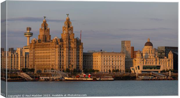 The Three Graces of Liverpool and the Waverley Canvas Print by Paul Madden