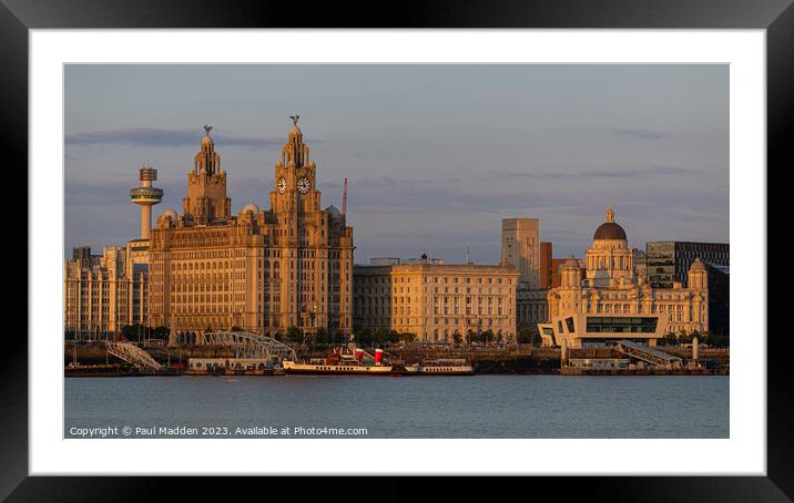 The Three Graces of Liverpool and the Waverley Framed Mounted Print by Paul Madden