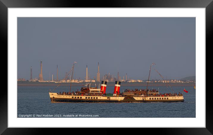 Waverley Paddle Steamer on the River Mersey Liverpool Framed Mounted Print by Paul Madden