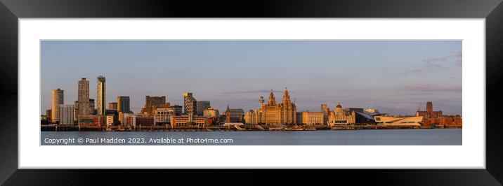 Liverpool Skyline Panorama Framed Mounted Print by Paul Madden