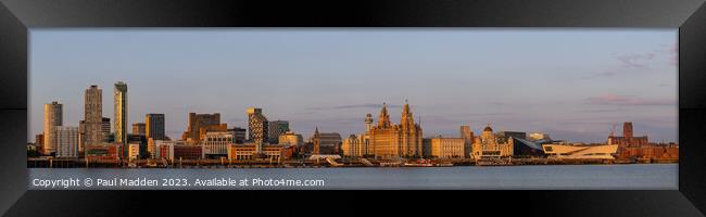 Liverpool Skyline Panorama Framed Print by Paul Madden