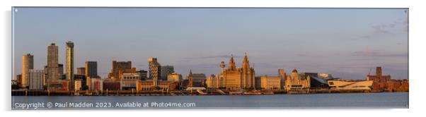 Liverpool Skyline Panorama Acrylic by Paul Madden