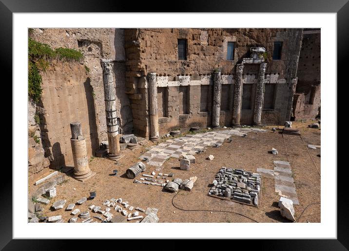 Forum of Augustus Ruins In Rome Framed Mounted Print by Artur Bogacki