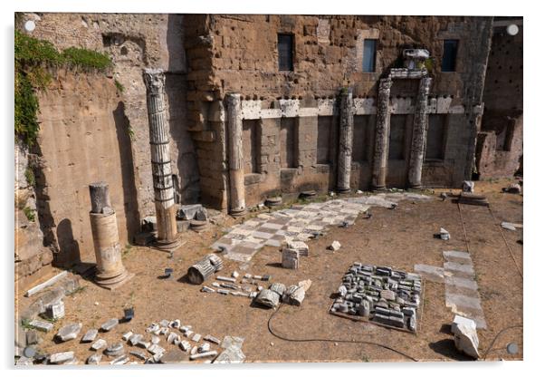 Forum of Augustus Ruins In Rome Acrylic by Artur Bogacki