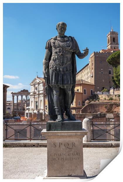 Emperor Julius Caesar Statue in Rome Print by Artur Bogacki