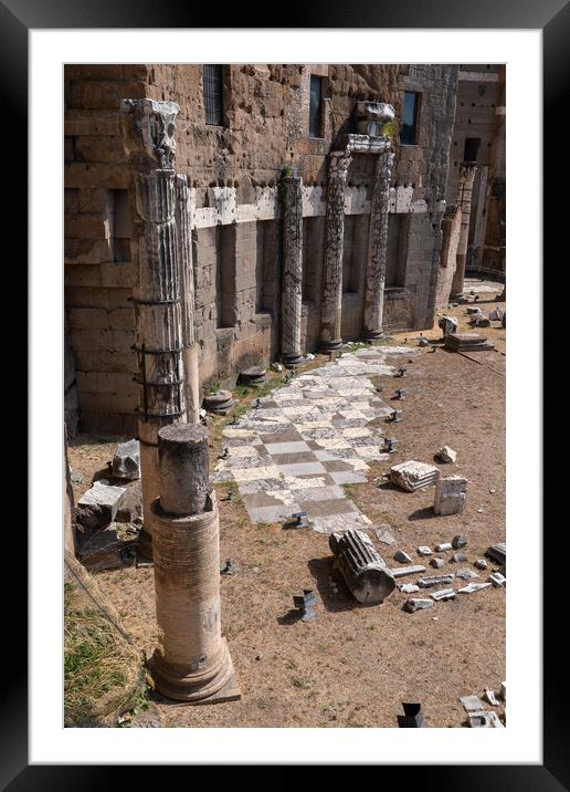 Forum of Augustus Ancient Ruins In Rome Framed Mounted Print by Artur Bogacki