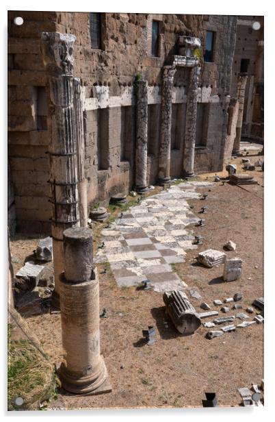 Forum of Augustus Ancient Ruins In Rome Acrylic by Artur Bogacki