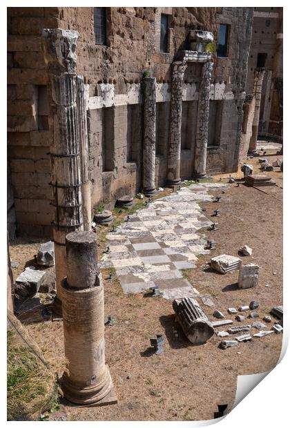 Forum of Augustus Ancient Ruins In Rome Print by Artur Bogacki