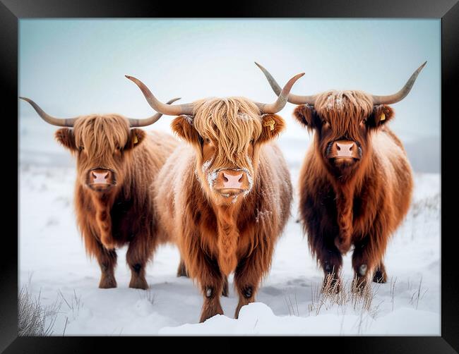 Highland Cows Framed Print by Steve Smith