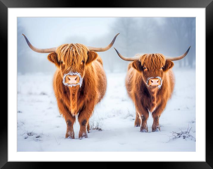 Glen Etive Highland Cows Framed Mounted Print by Steve Smith