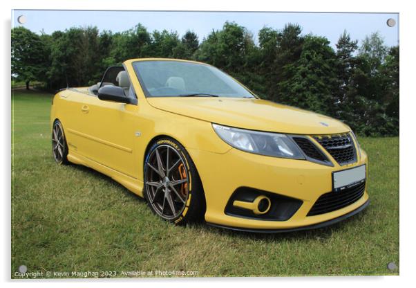 Saab 9-3 Cabriolet 2009 Acrylic by Kevin Maughan