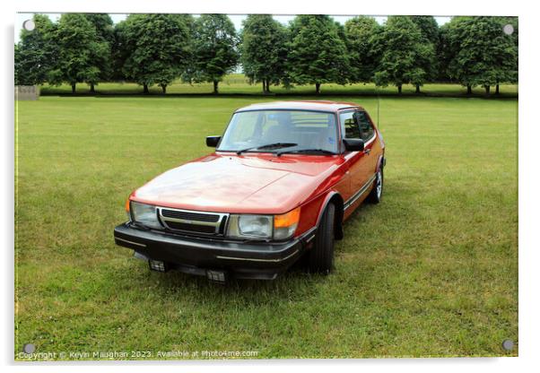 Saab 900 Hard Top 1984 Acrylic by Kevin Maughan