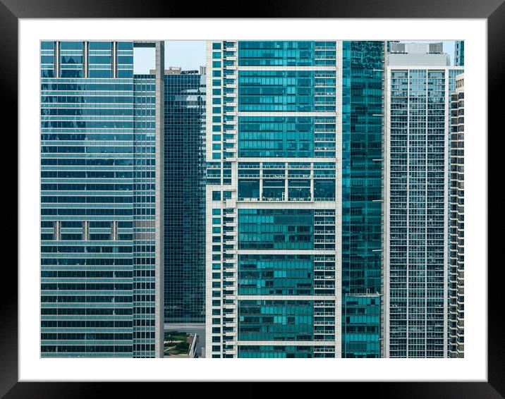 The High-Rise Office Buildings in Downtown Chicago - CHICAGO, USA - JUNE 06, 2023 Framed Mounted Print by Erik Lattwein